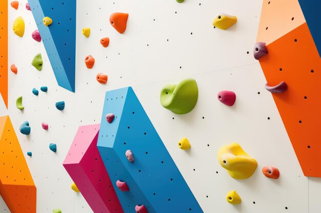 Bright multicolor wall for training on a climbing wall