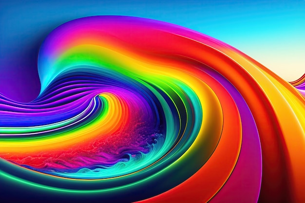 Bright Multicolored 3D Wave Background