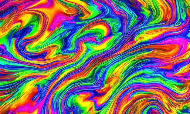 Bright multicolored chaotic abstract waves background