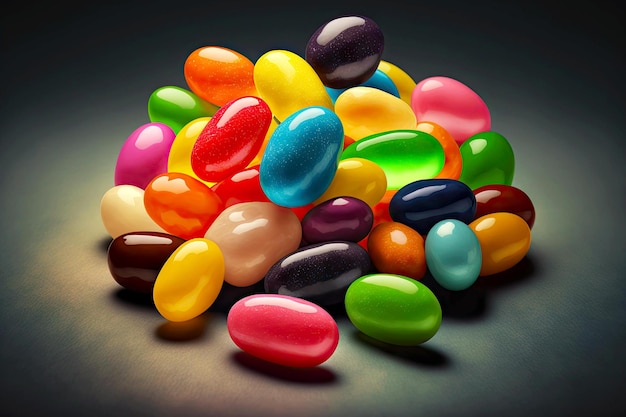 Яркие разноцветные пасхальные конфеты на весенний праздник