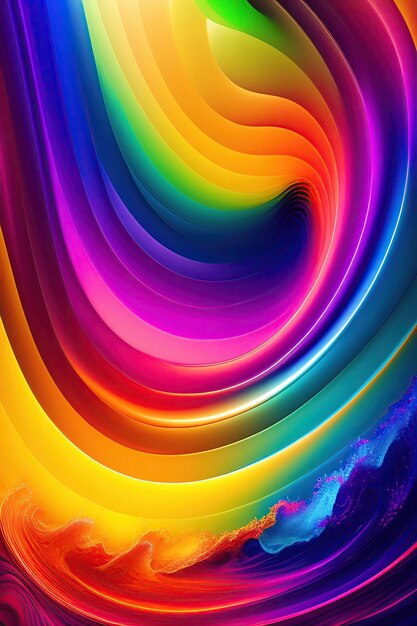 Bright multicolored waves background