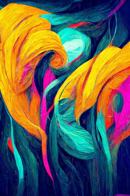 Bright neon abstract wood design