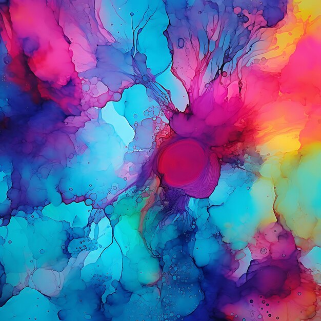 Bright Neon Alcohol Ink Background