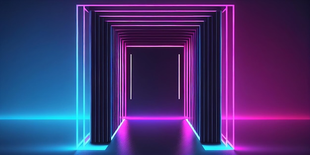 A bright neon generative ai