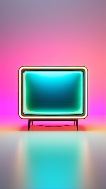 Bright neon TV Generatieve AI