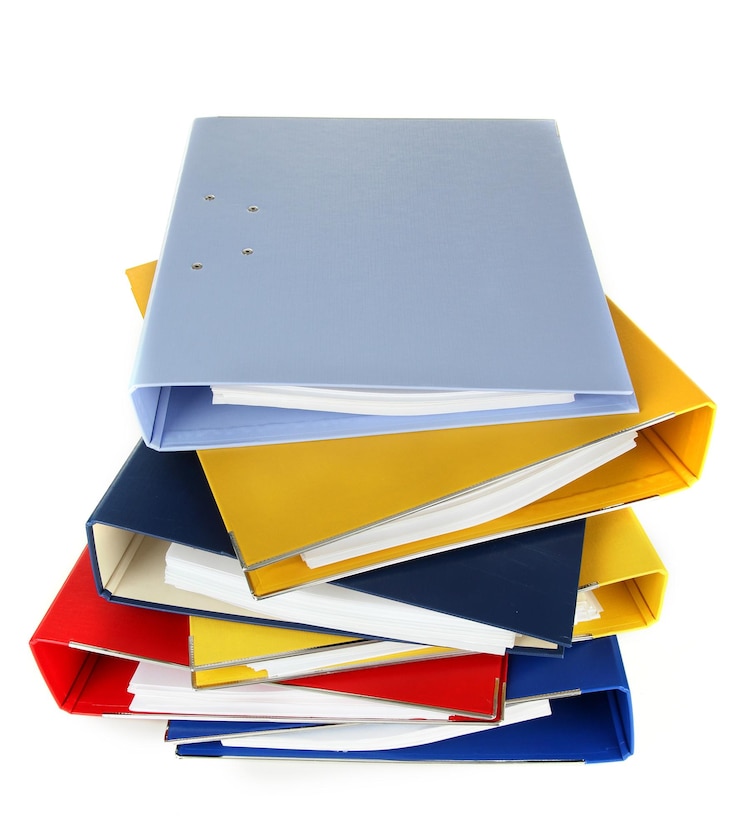 फोटो bright office folders isolated on white