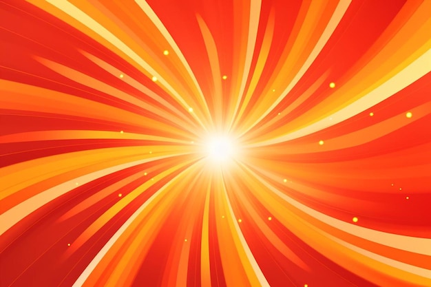 A bright orange background with a burst of light