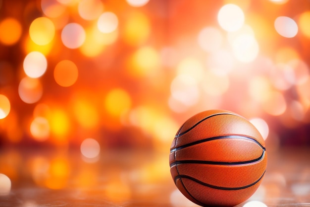 Bright Orange Basketball Bokeh Background Generative By Ai