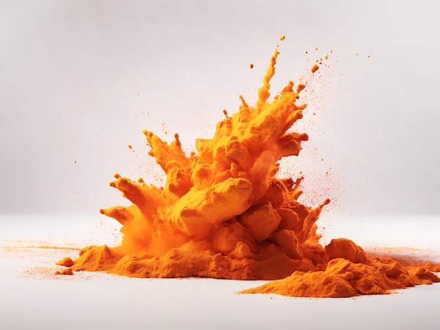 Bright orange Holi paint color powder festival Ai generated