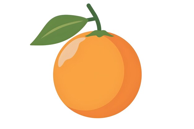 Bright Orange Icon with Leaf on White Background