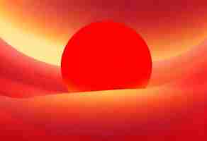 Photo a bright orange sun in a red bowl