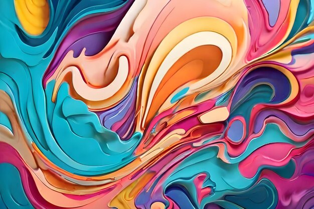 Bright painted abstract background with flow effect and spots