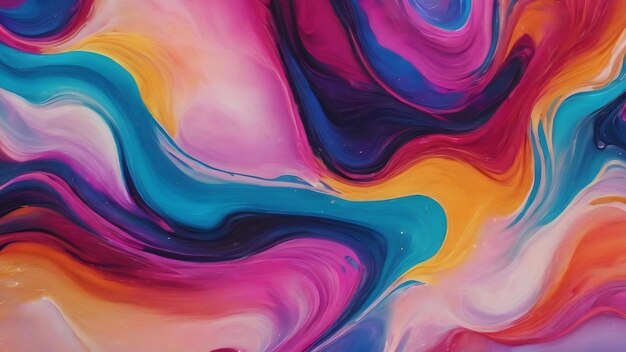 Bright painted abstract background with flow effect and spots