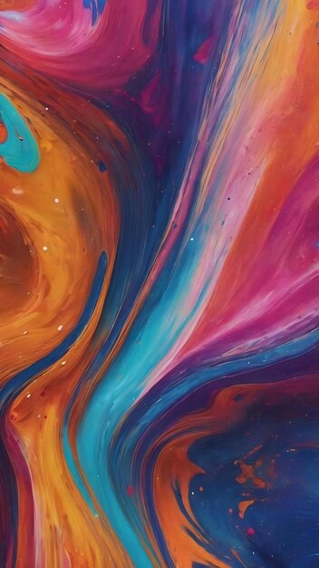 Bright painted abstract background with flow effect and spots