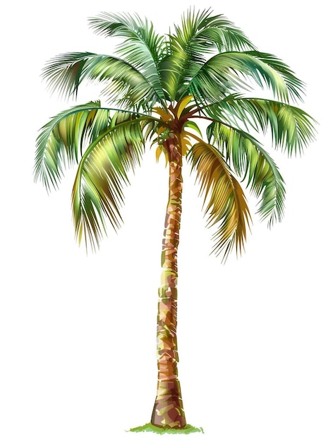 Photo bright palm tree isolated on white background