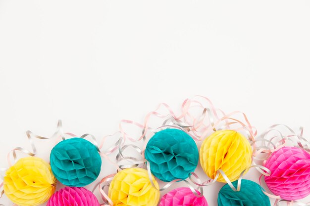 Bright party honeycomb pom pom decorations