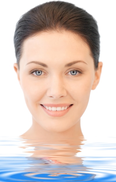 bright picture of beautiful woman in water