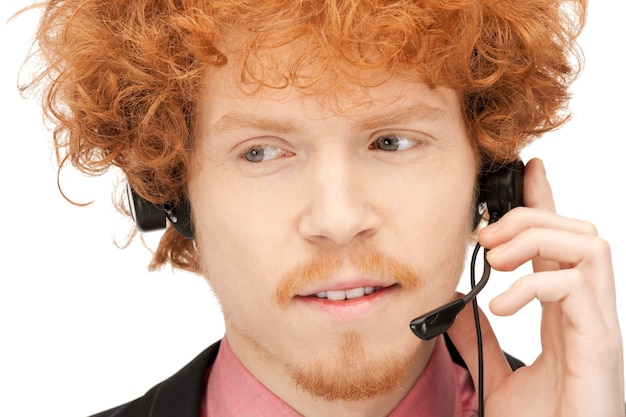 bright picture of friendly male helpline operator