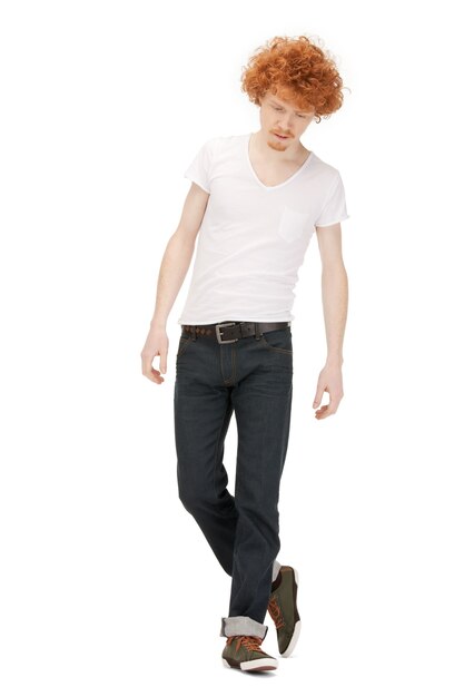 bright picture of handsome man in  white shirt