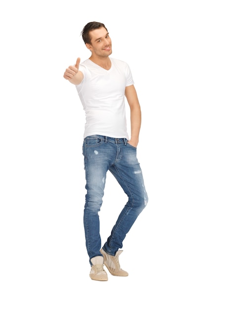 bright picture of handsome man with thumbs up