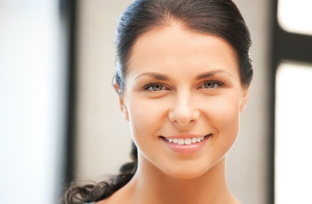 bright picture of happy and smiling woman