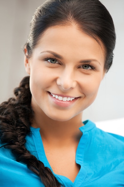 bright picture of happy and smiling woman