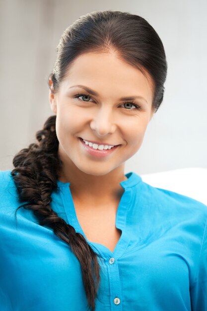 bright picture of happy and smiling woman