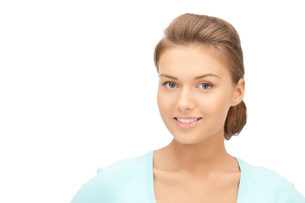 Bright picture of happy and smiling woman