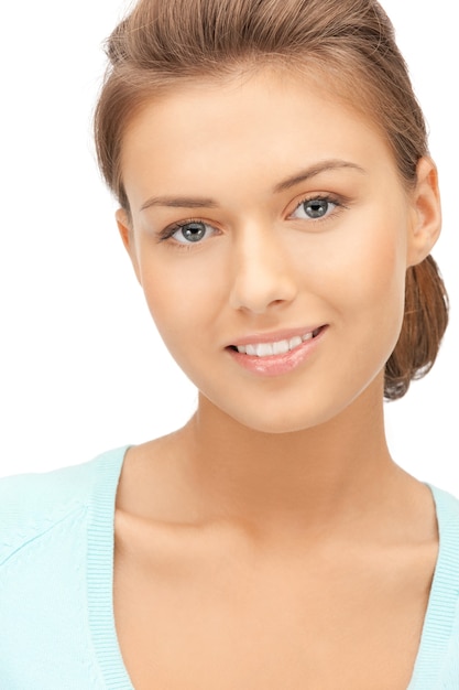 bright picture of happy and smiling woman