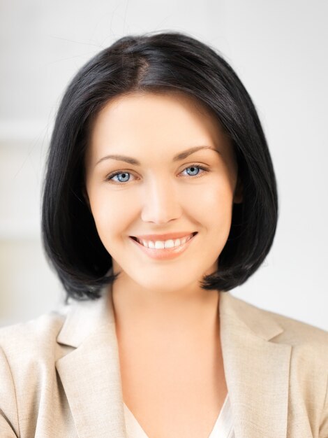 bright picture of happy and smiling woman