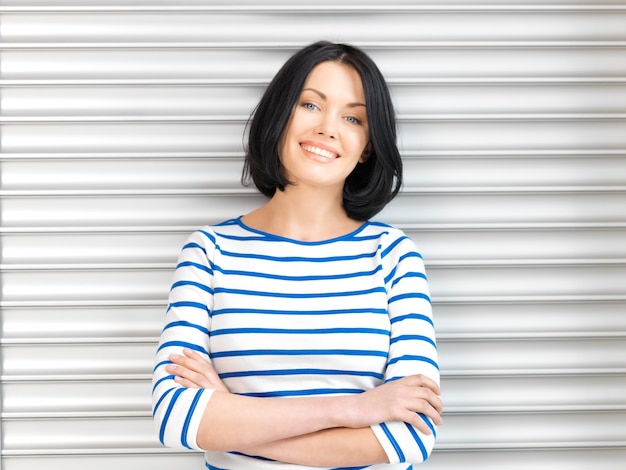 bright picture of happy and smiling woman