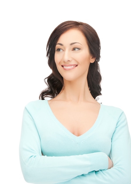 bright picture of happy and smiling woman