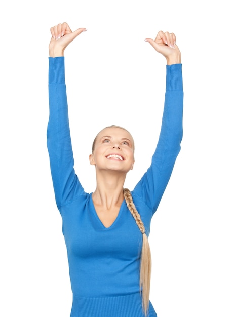 bright picture of lovely teenage girl with thumbs up