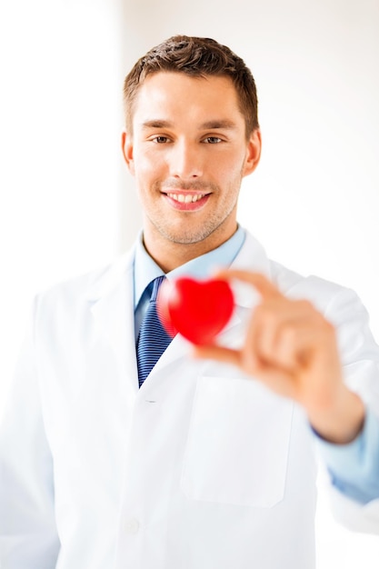 bright picture of male doctor with heart