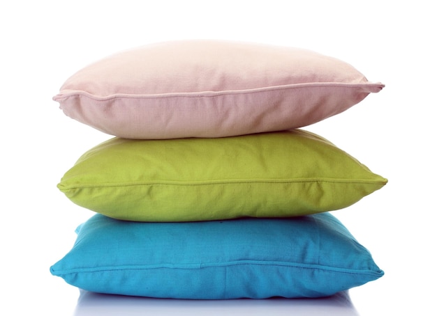 Bright pillows isolated on white