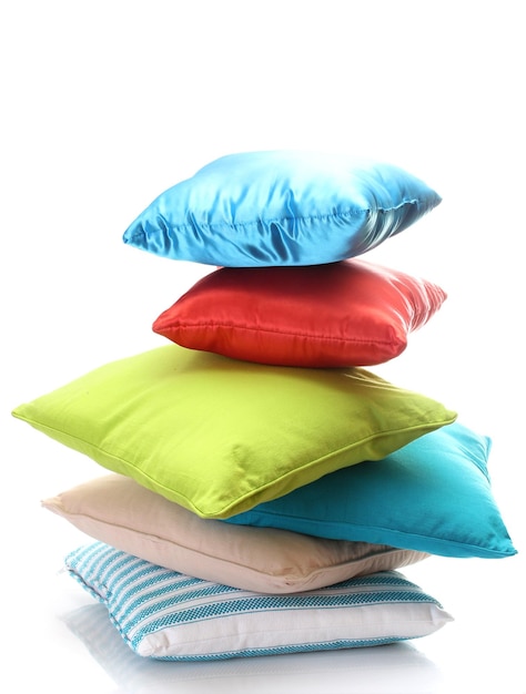 Bright pillows isolated on white