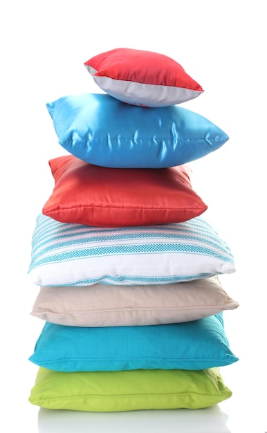 Photo bright pillows isolated on white