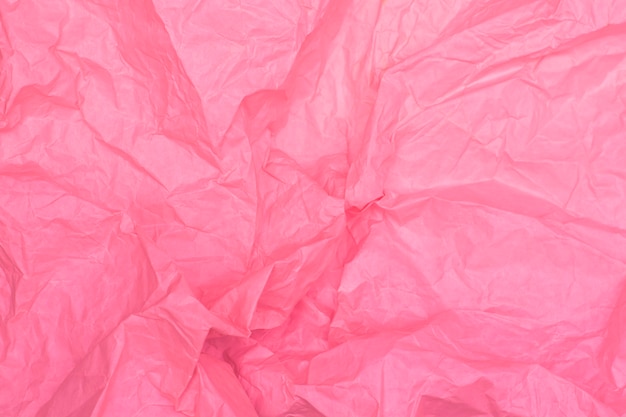 Bright pink crumpled paper texture, pink background, wallpaper