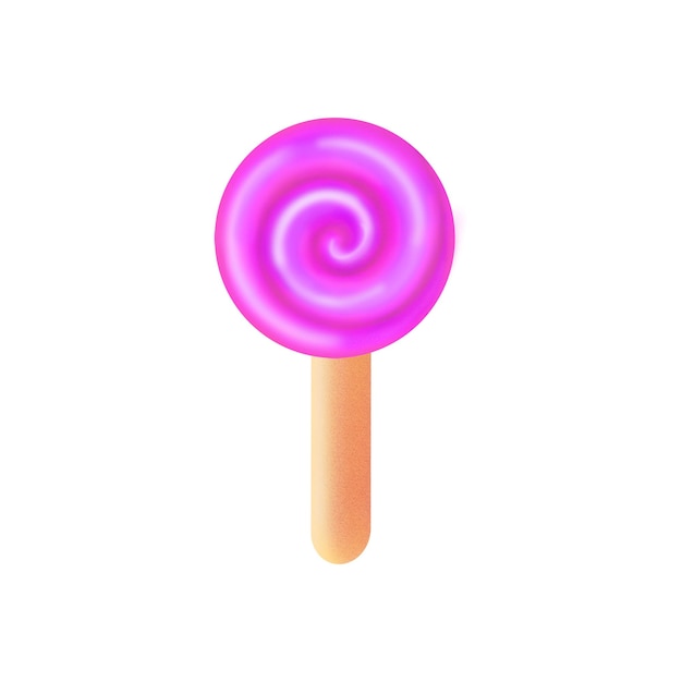 Bright pink lollipop on stick