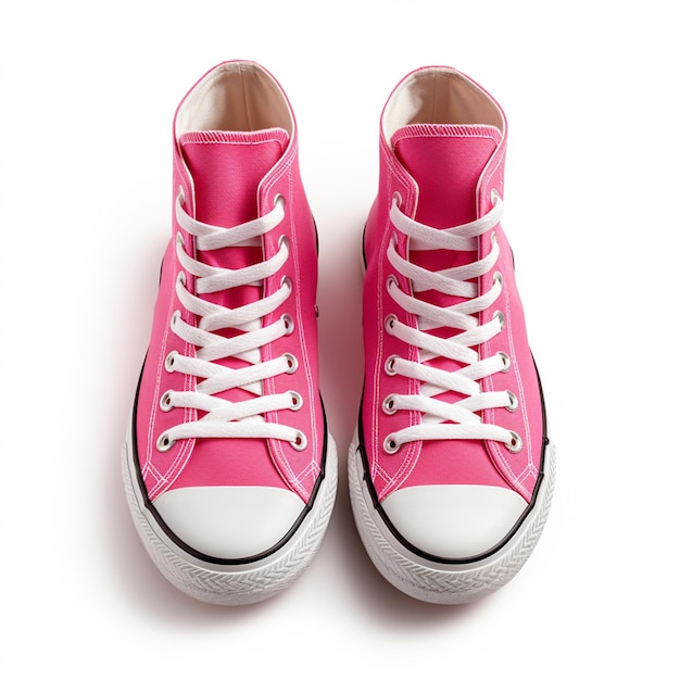 Bright pink shoes isolated on white