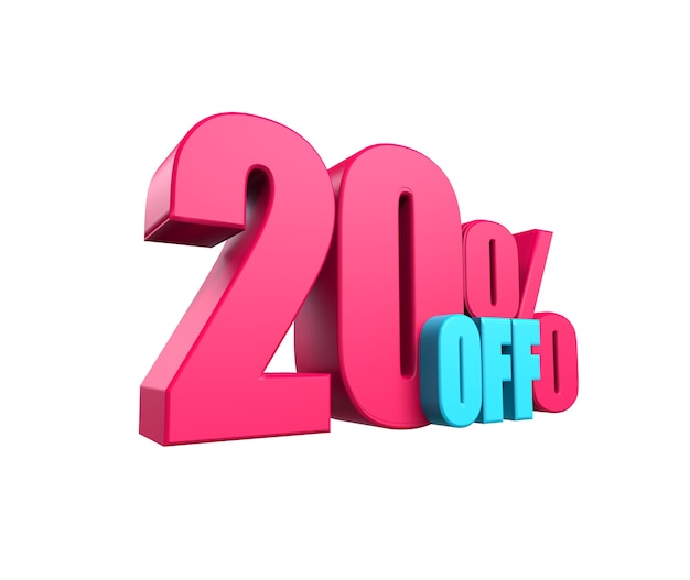 Photo bright pink, voluminous 3d inscription: 50% off, isolated on white background. element for design discounts, design, sales, web. 3d render