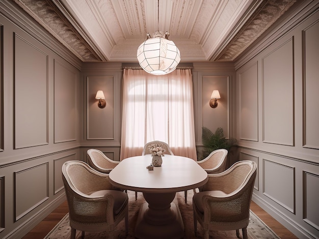 Bright Provence conference room with rustic furniture AI Generated