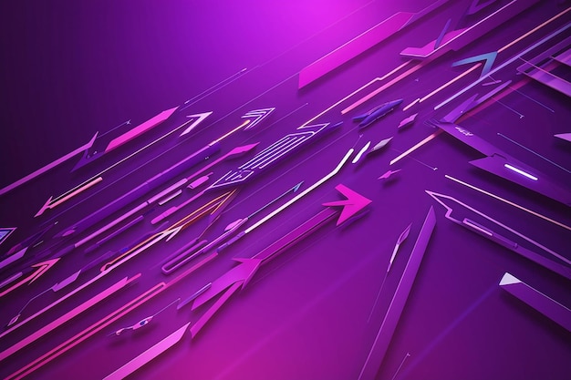 Bright purple color futuristic arrow lines background