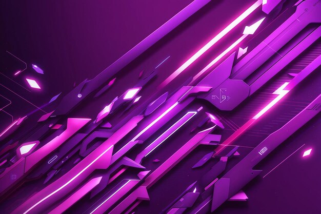 Bright purple color futuristic arrow lines background