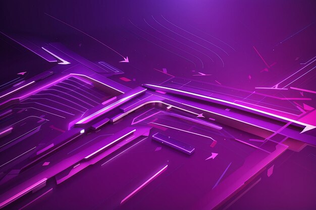 Bright purple color futuristic arrow lines background