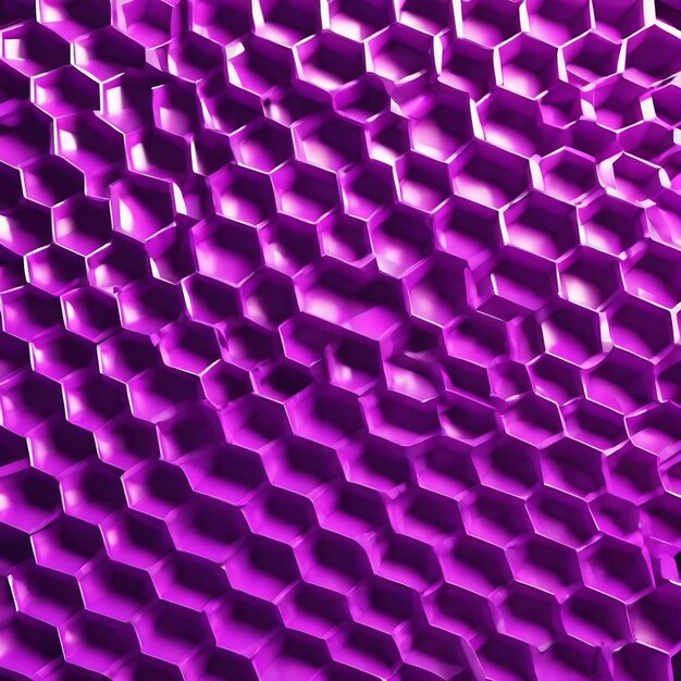 Bright purple hexagon honeycomb background 3d rendering illustration