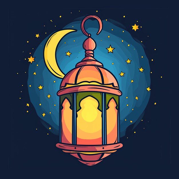 Bright Ramadan lamp illustration