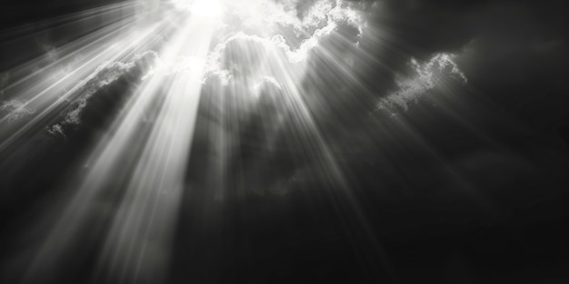 Photo bright rays of light break through the clouds generative ai