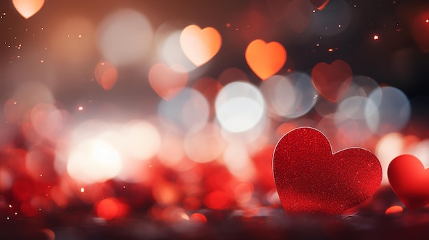 Bright Red Hearts Bokeh