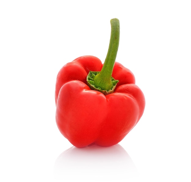 Bright red pepper isolated on white